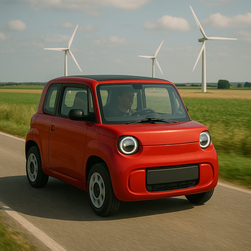 voiture sans permis électrique rouge
