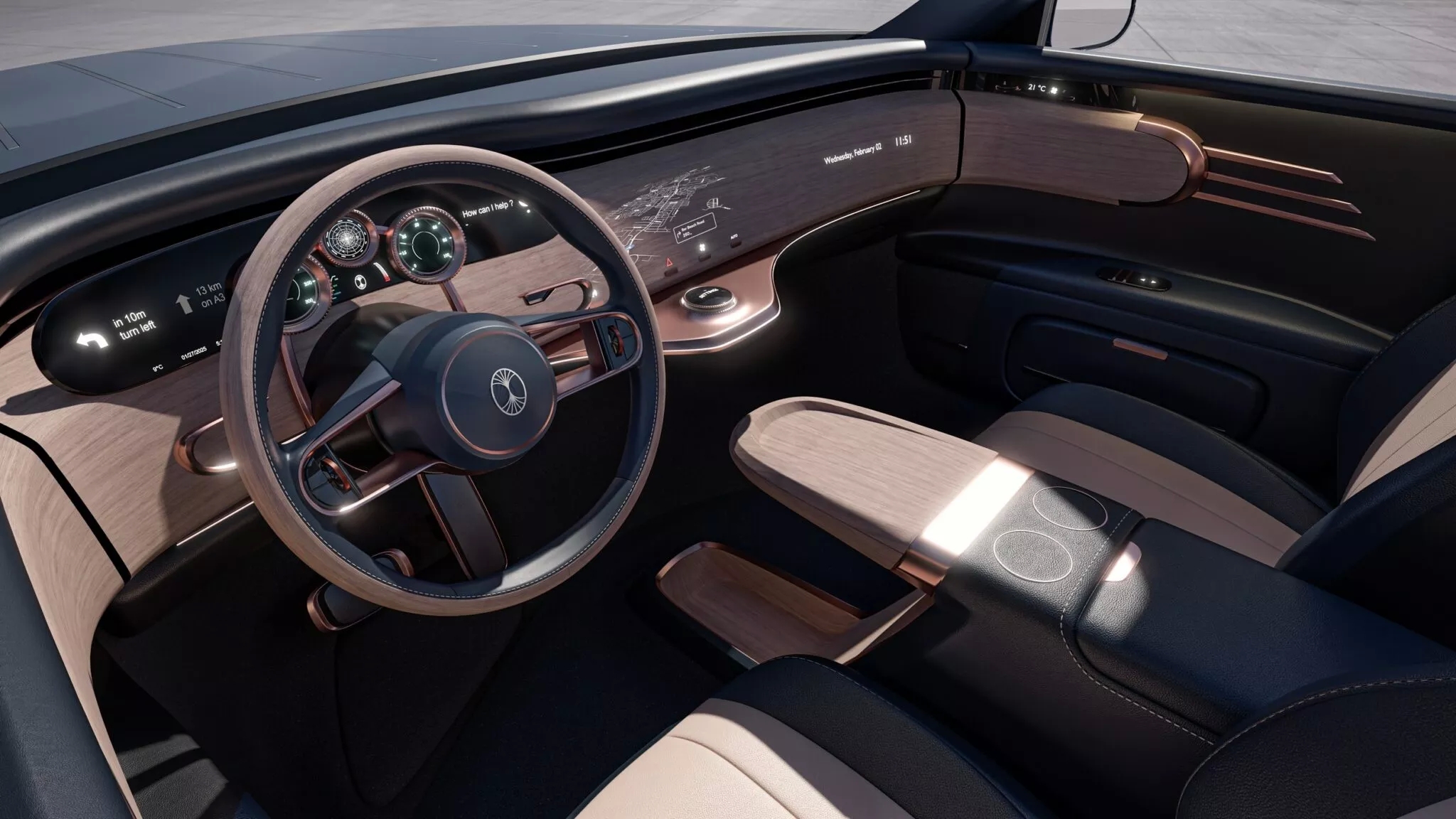 neo retro electric car interior