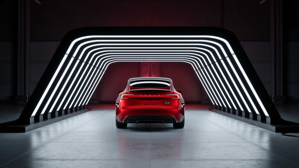 Tesla Model 3 Performance vue arrière, design sportif