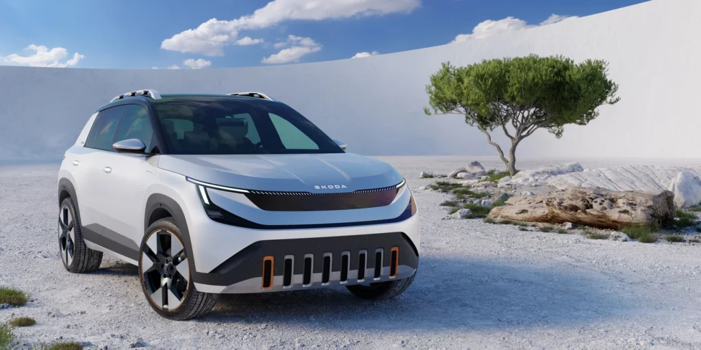 Nouveau design Škoda Epiq avec lignes tendues et projecteurs en T