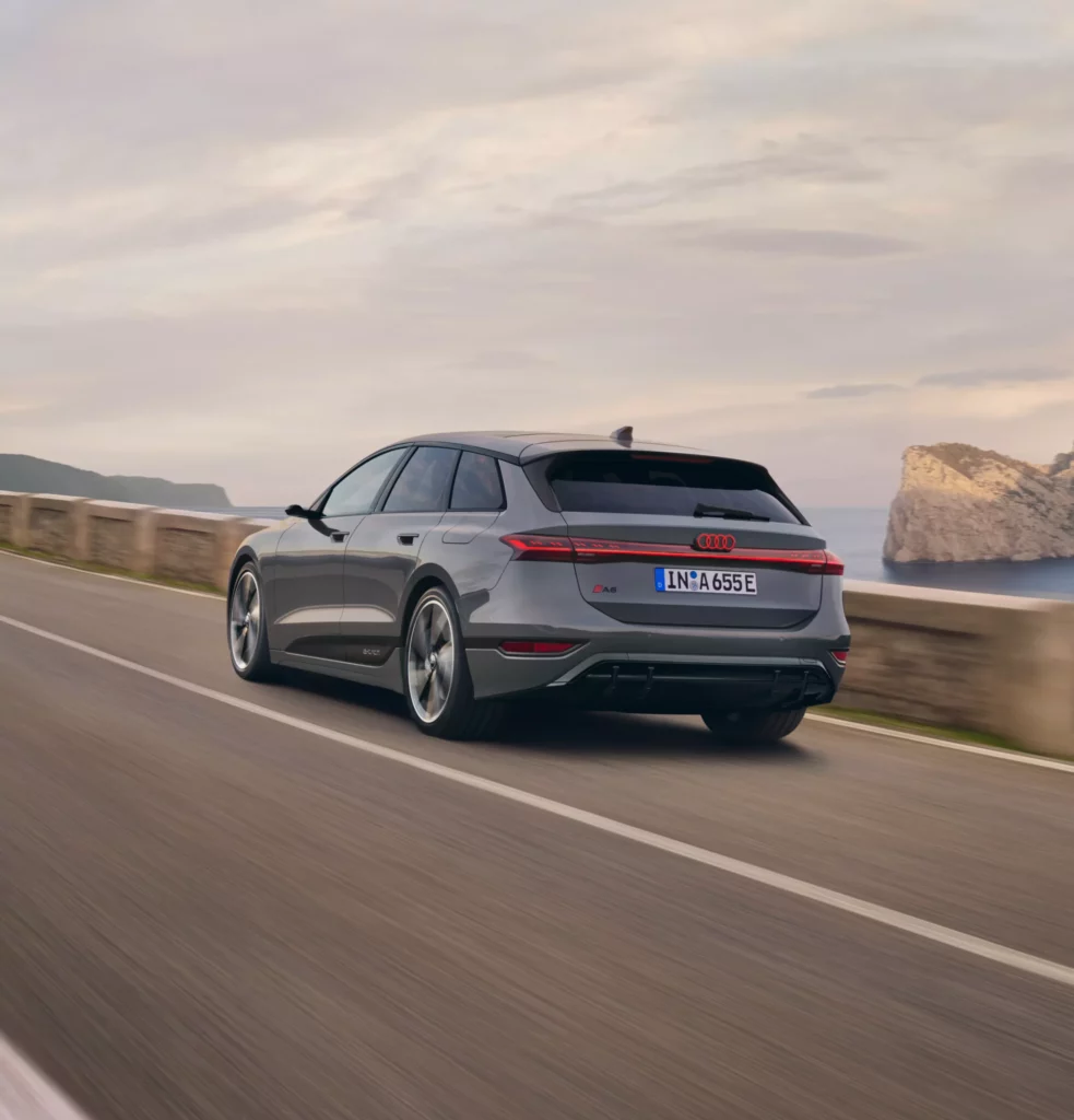 Audi A6 e-tron Sportback 2025 vue arrière, diffuseur aérodynamique