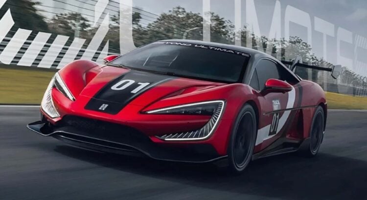 Close-up of the carbon bodywork and aerodynamics of the Yangwang U9 Track Edition