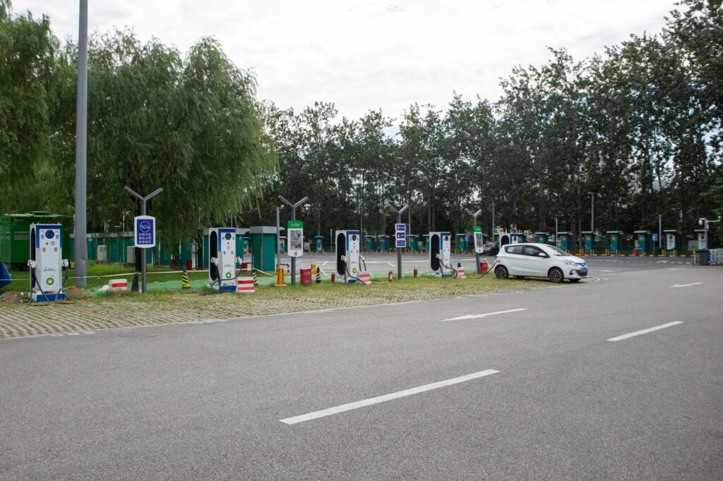Chargement de VE dans une grande centrale électrique à Pékin, Chine