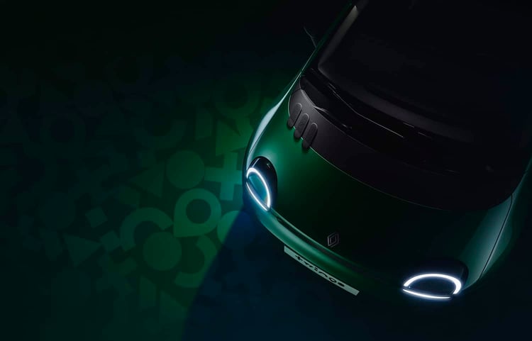 Renault Twingo E-Tech vue aérienne toit panoramique