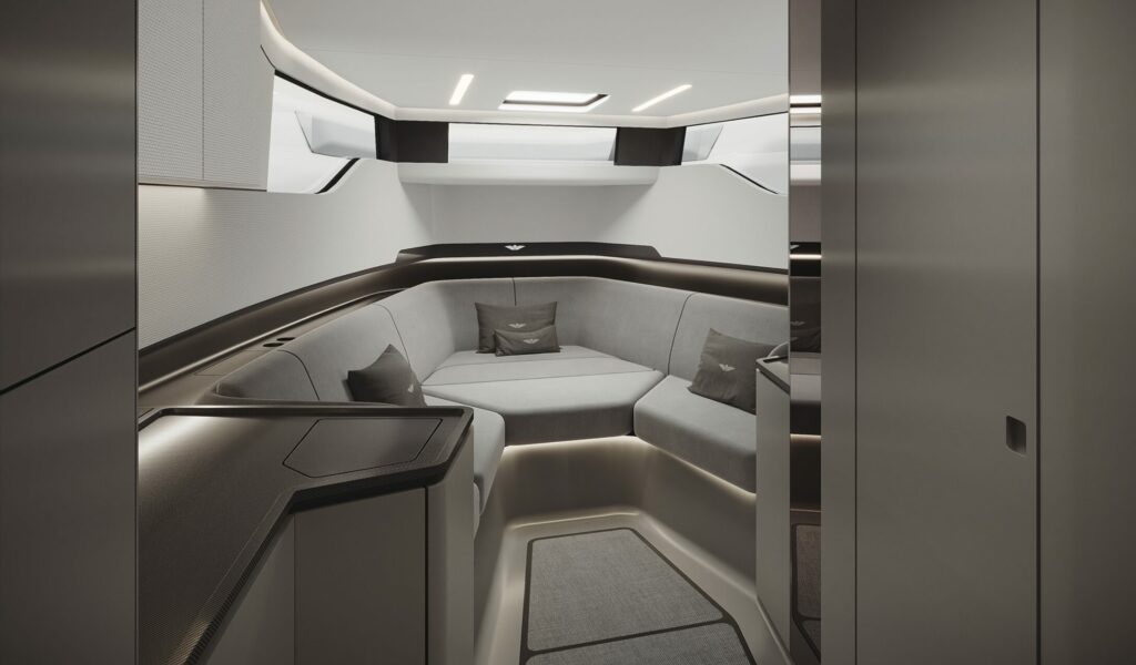 Intérieur du sialia 45 yacht électrique salon et cabine