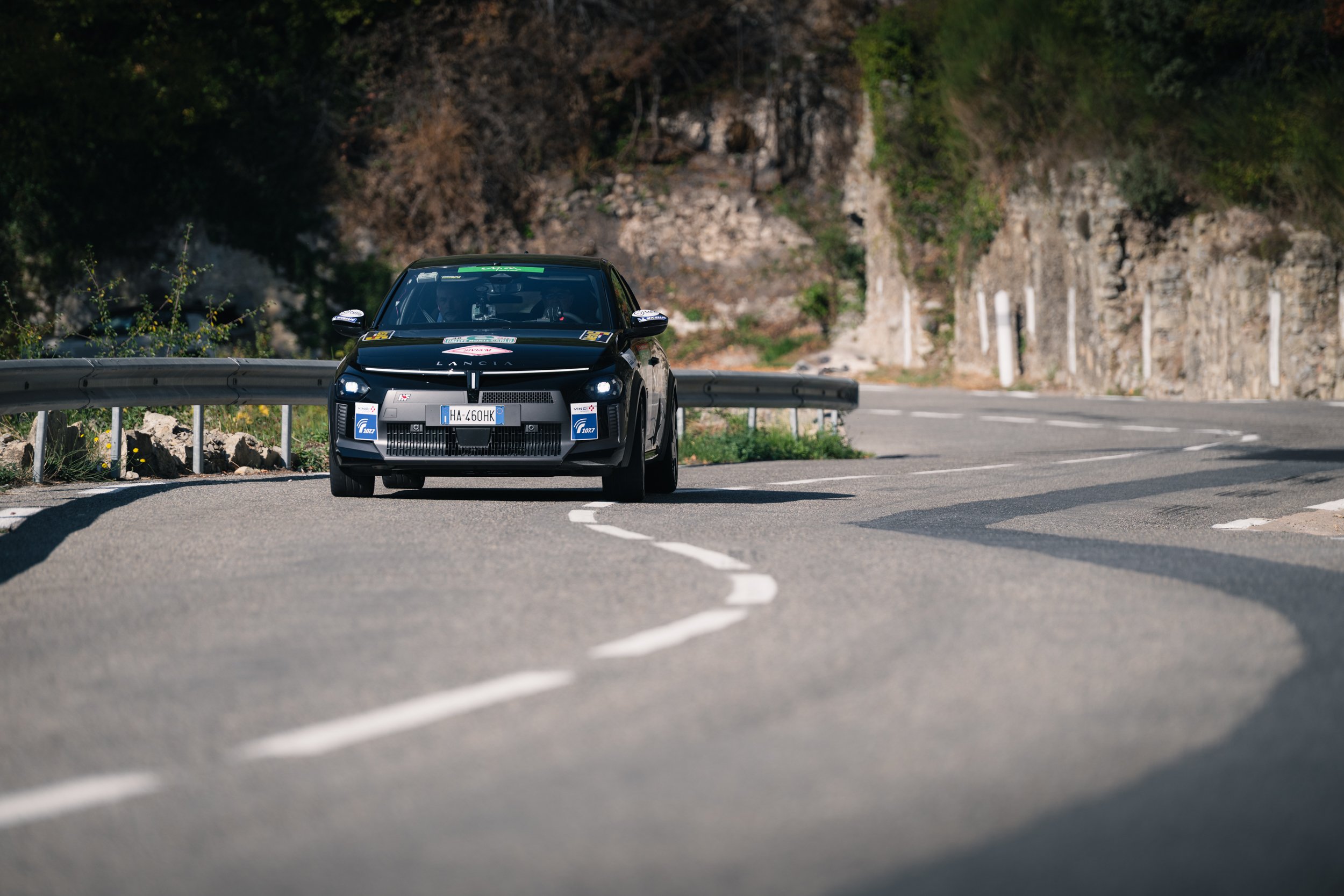 Lancia Ypsilon HF electric 280 hp on mountain roads