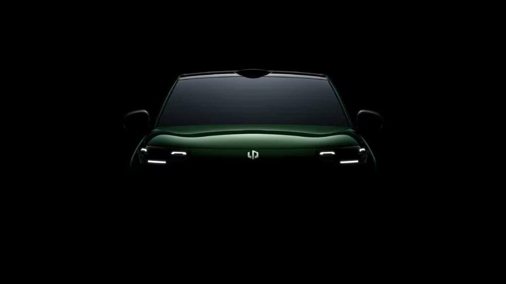 Front of the Leapmotor A10 still hidden in the shadows