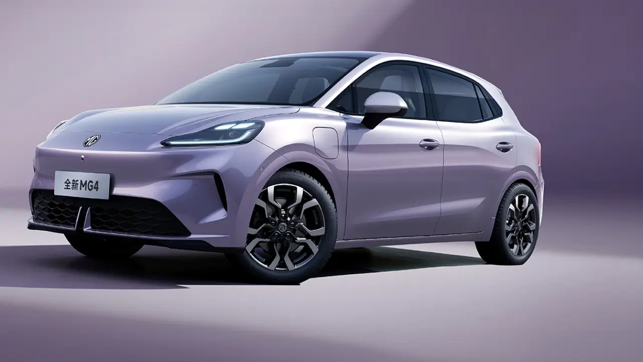 MG4 electric car in Europe 2025, front view, showcasing sleek design