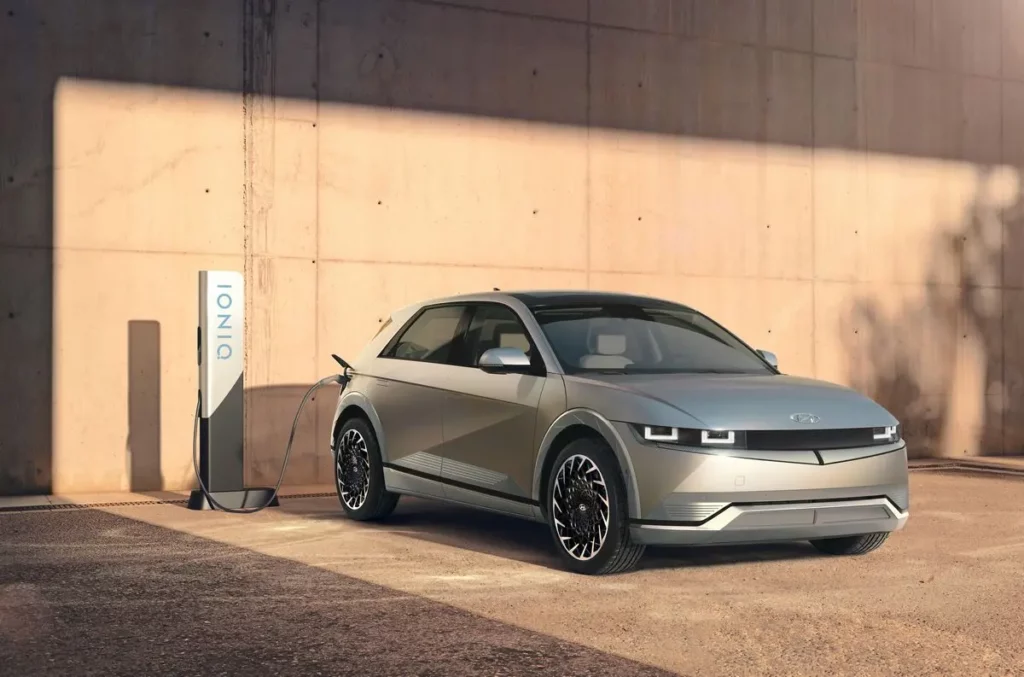 Hyundai Ioniq 5N charging at an electric station