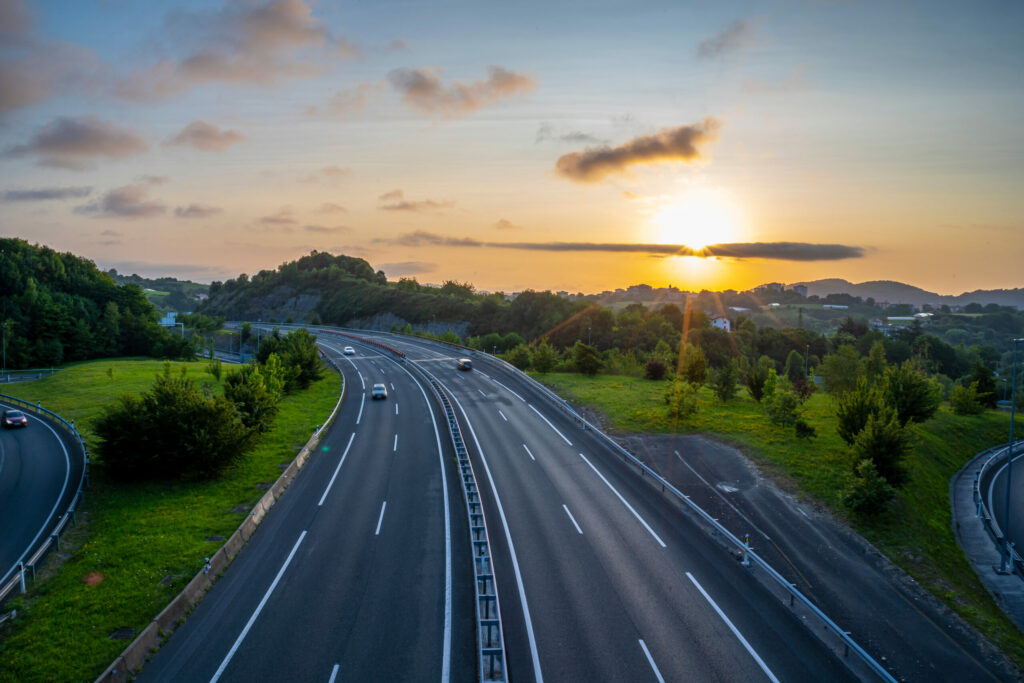 Modern motorway seen from above