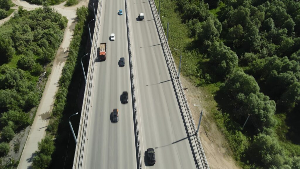 Truck travelling on a motorway