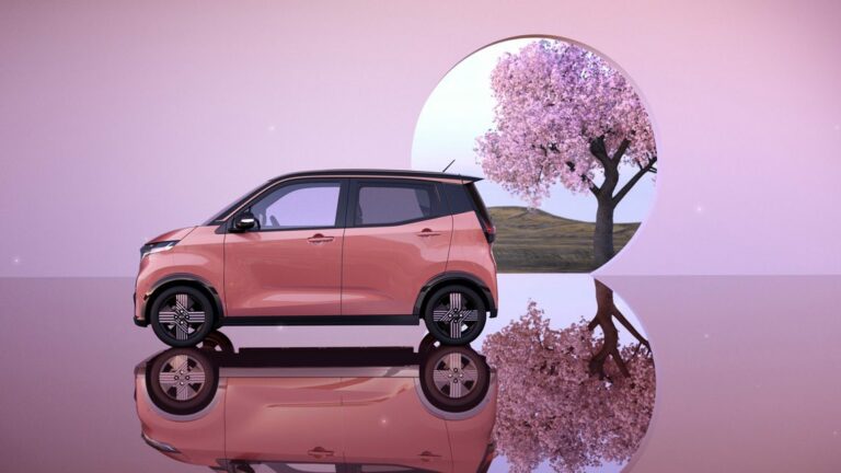 Nissan Sakura electric pink. credit: nissan